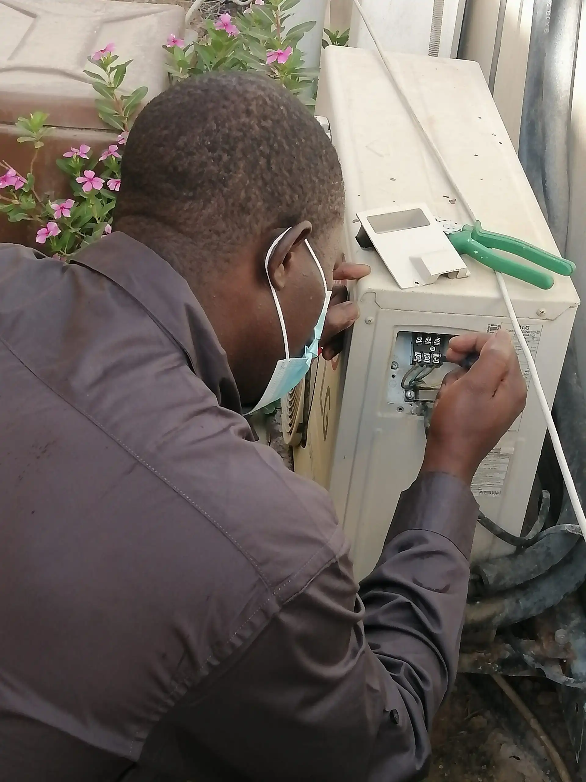 Electrical Technician Michael Orwaka supports Somalia camp maintenance