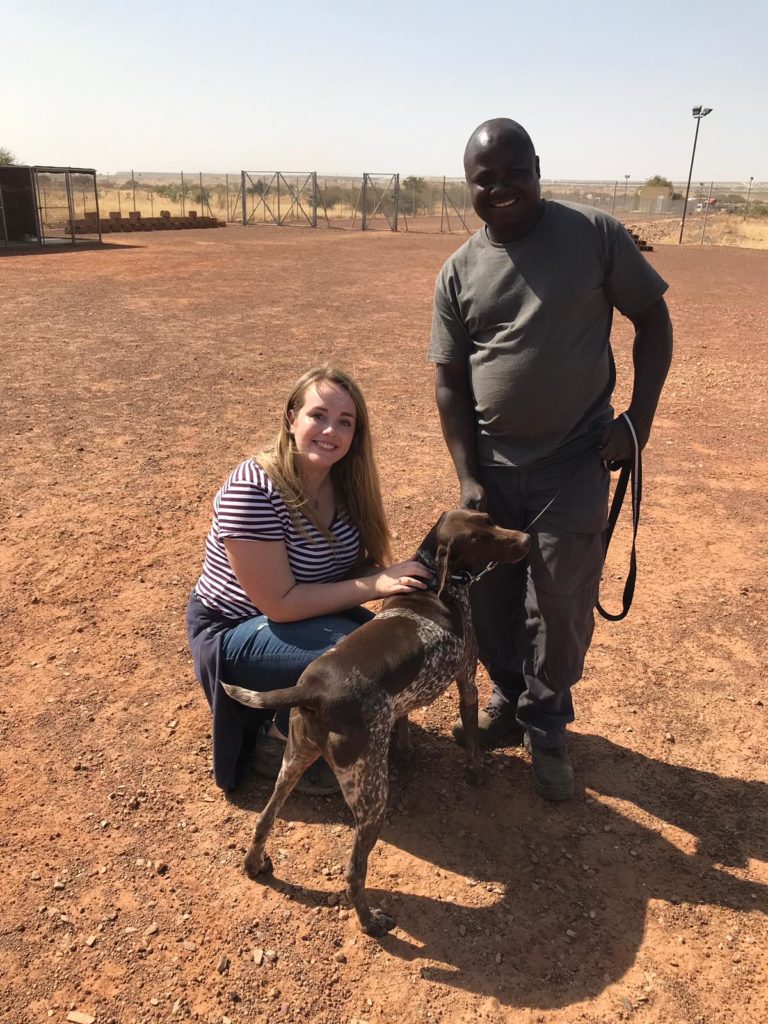 Kelly Durnan project exec with Fibi and handler